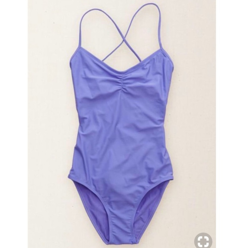 Purple pucker Aerie crossback one piece swimsuit